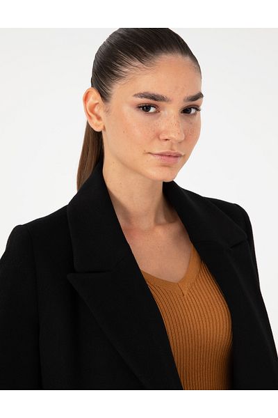 Pierre Cardin Black Cashmere Coat 50297319-Vr046