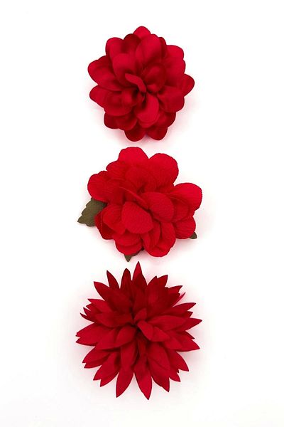 LOGO AKSESUAR Collet Buckle Set of 3 - Red Flowers