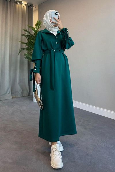 Şule Giyim Alice Scuba Dress Emerald