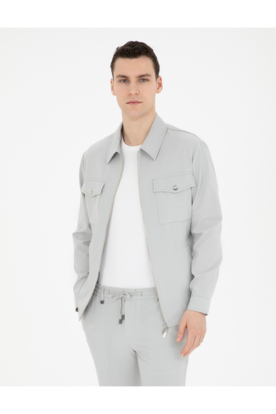 Pierre Cardin Stone Regular Fit Zippered Jacket 50287776-Vr049