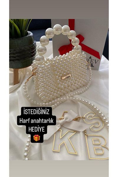 AREV BAGS Mini Size Pearl Bag - Pearl Bead Bag - Pearl Bag
