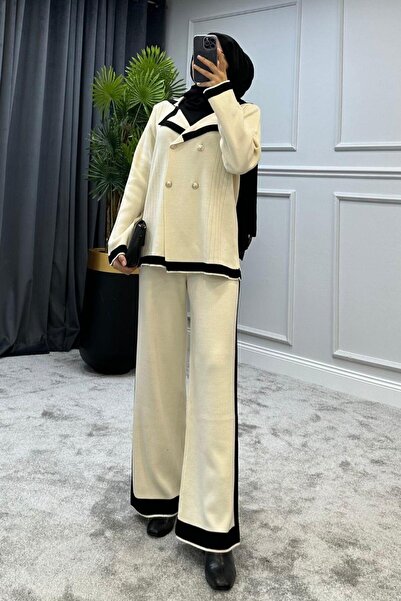 Şule Giyim Σετ Πλεκτών Ενδυμάτων Sude Εκρού