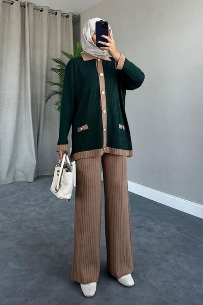Şule Giyim Mavera Knitwear Set Emerald
