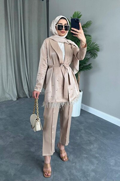 Şule Giyim Beige Hera Suit Set