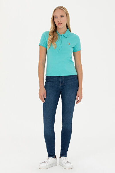 U.S. Polo Assn. Γυναικείο μπλουζάκι με γιακά πόλο με μέντα 50262715-VR090
