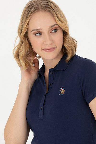 U.S. Polo Assn. Women's Navy Blue Polo Collar T-Shirt 50262715 -Vr033