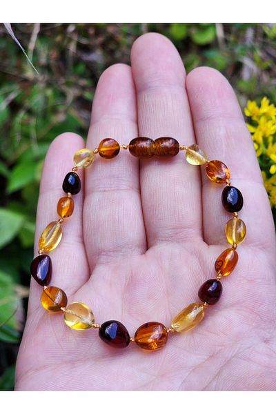 Kehribar Sarayı Drop Amber Bright Mixed Color Adult Bracelet