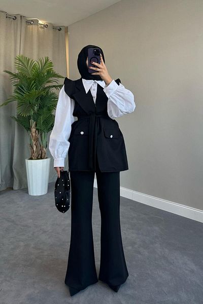 Şule Giyim Hürrem Vest Suit Black