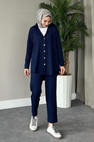 Şule Giyim Umay Set Navy Blue
