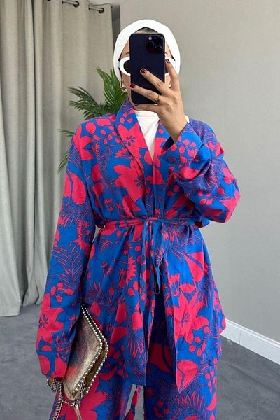 Şule Giyim Miraç Viscose Set Blue