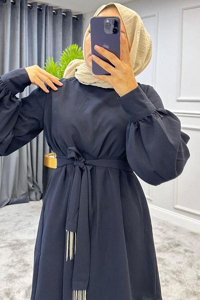 Şule Giyim Design Chain Detail Set Navy Blue