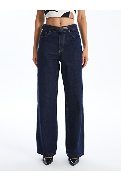 LC Waikiki Lw - Beli Kemerli Wideleg Kadın Jean Pantolon