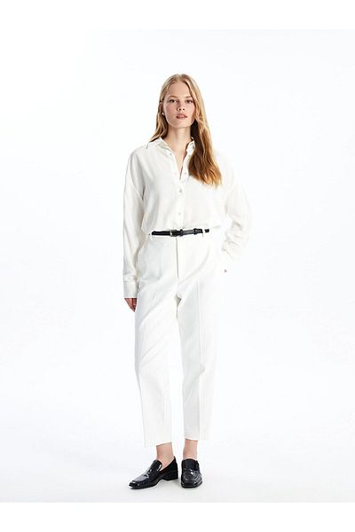 LC Waikiki Γυναικείο παντελόνι LCW Comfortable Fit με ζώνη μέσης