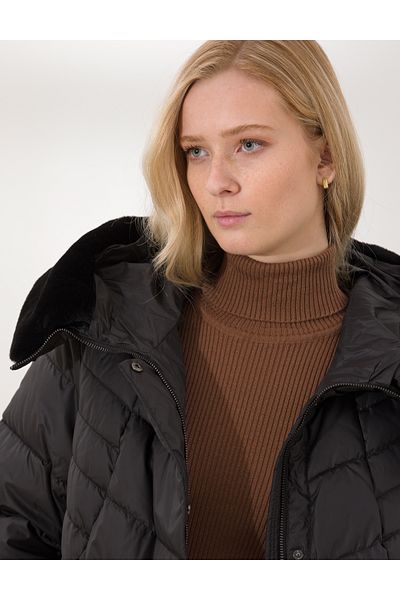 Pierre Cardin Black Hooded Coat 50257777-Vr046