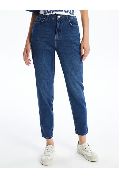 LC Waikiki Pantaloni de damă Lcwk cu talie înaltă, slim Mom