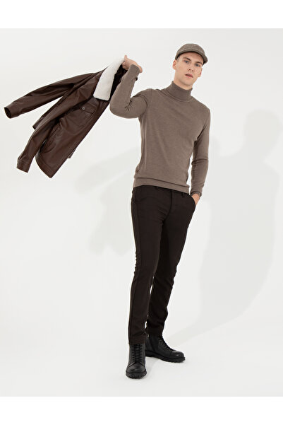 Pierre Cardin Mink Melange Slim Fit Turtleneck Basic Knitwear Sweater 5025715...