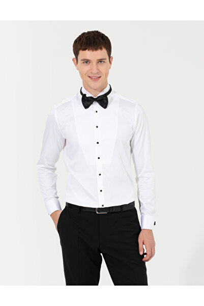 Pierre Cardin Alb Ex. Cămașă tip smoking slim fit 50258977-VR013