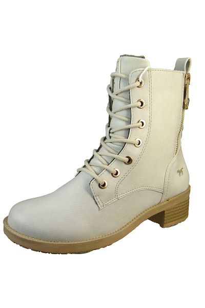 Mustang Damen Elegante Stiefelette 1402502 Weiß 203 buz Kunstleder