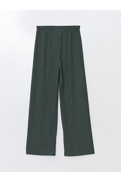 LC Waikiki Lcw Elastic Waist Textured Wide Leg Women's Trousers