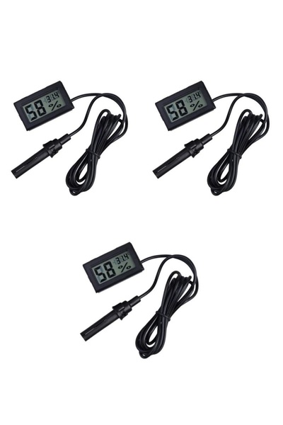 Epilons 3 Adet Dijital Ekran Sıcaklık Ve Nem Ölçer - Termometre Higrometre Ku...