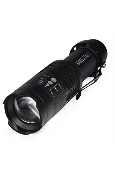 Epilons Km 87 Polis Tipi Zoomlu Şarjlı Metal Dağ Kamp Cep Feneri