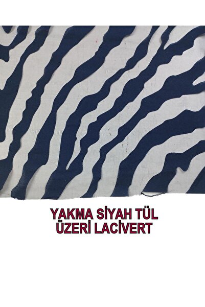 Kumaş Parça Tul Organza Culoare Negru Bleumarin - 140 cm