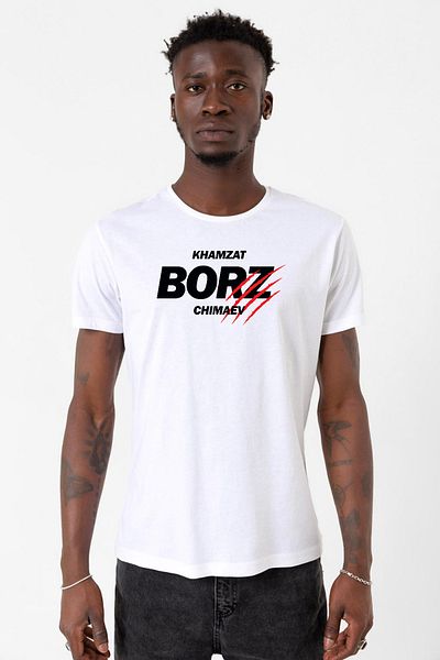 Tshirthane Ανδρικό μπλουζάκι Khamzat Chimaev Borz Claw White