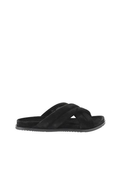 Bueno Shoes Ανδρικές σουέτ μαύρες φλατ παντόφλες - 11t22220