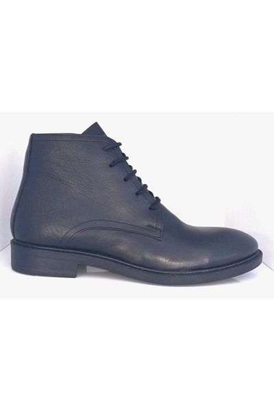 BAGSSHOES Int2023k-025 Ανδρικές κλασικές μπότες από γνήσιο δέρμα με δέσιμο και φερμουάρ