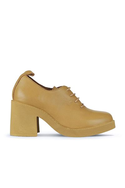 Bueno Shoes Дамски обувки на висок ток с канела от кожа - 01wz7101