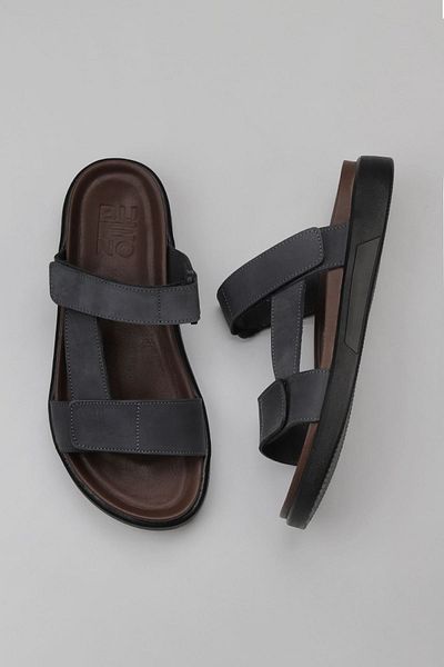 Bueno Shoes Antrasit Nubuk Erkek Düz Terlik 11t23345