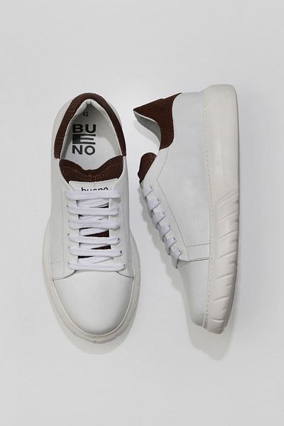 Bueno Shoes Ανδρικά αθλητικά παπούτσια White Tan Leather - 01mq4900