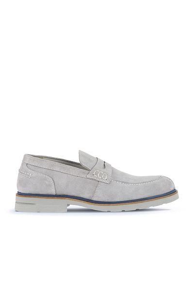 Bueno Shoes Мъжки мокасини - сиви и светли велурени, модел 07ma22200309