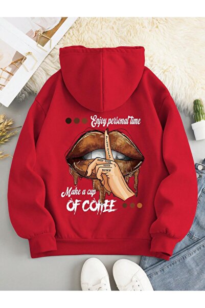 Lider Leather Hanorac unisex, mărime medie, cu glugă, imprimat, croială confo...