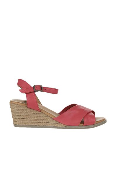 Bueno Shoes Sandale espadrille pentru femei fucsia - toc pană, piele 01ws11100