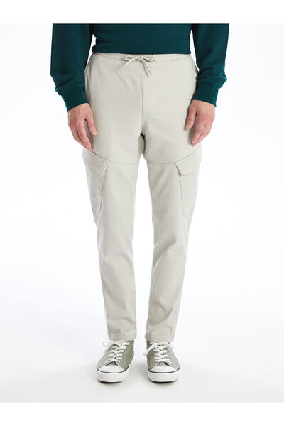 LC Waikiki Beige Men's Cargo Pants with Elastic Waist