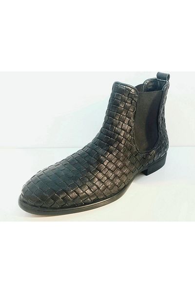 Smash 8028 Men's Genuine Knitted Leather Daily Chelsea Boots