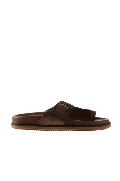 Bueno Shoes Γυναικείες δερμάτινες σαγιονάρες - Tan 01wu5816