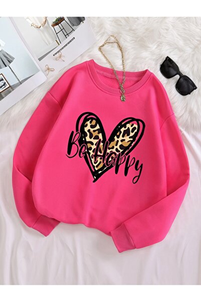 Lider Leather Hanorac cu guler rotund, imprimat, confortabil, mărime mare, cu...