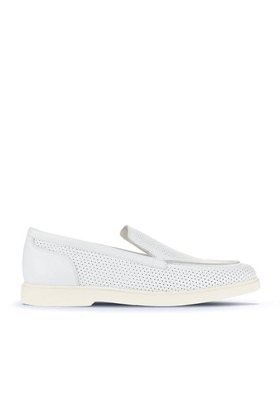 Bueno Shoes Мъжки мокасини от кожа в бяло - 01ma8200