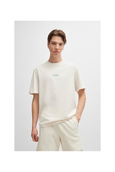 HUGO Büyük Arka Logolu, Pamuklu, Rahat Kesim Tişört