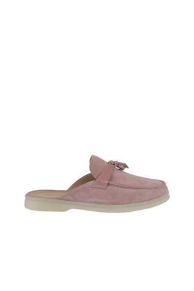Bueno Shoes Papuci plati din piele intoarsa pentru dama roz - 05wt103