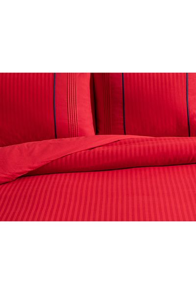 Madame Coco طقم غطاء لحاف مضلع باللون الأحمر Mousse King Size