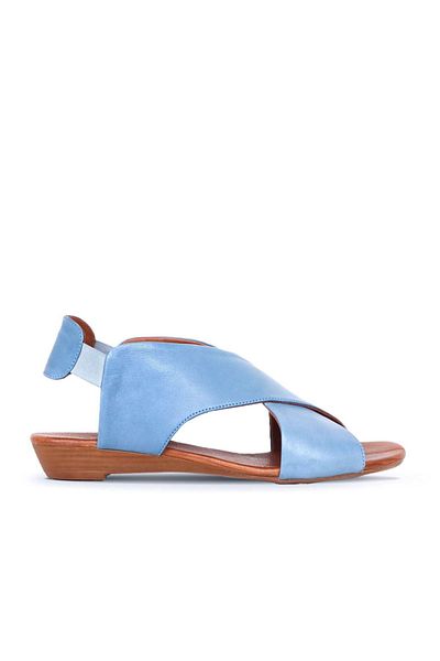 Bueno Shoes Sandale de damă din piele albastru deschis - 01wl2408