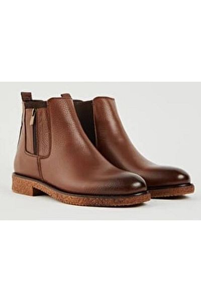 BAGSSHOES Htc2023k-011 Men's Genuine Leather Thermo Sole Zipper Garnished Chelsea Boots
