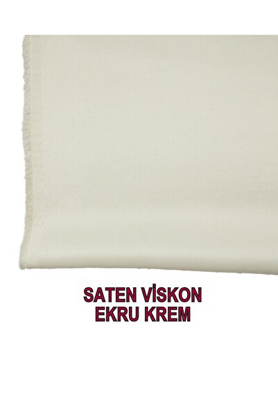 Kumaş Parça Сатен віскоза крем екрю - 150 см, кольоровий, з ковзанням