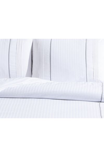 Madame Coco White Mousse King Size Ribbed Bedding Set