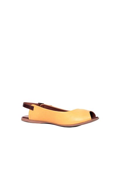 BUENO Shoes Sarı Taba Deri Kadın Sandalet 01wj2100