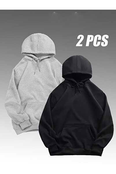 Lider Leather Ανδρικό Γυναικείο Unisex Oversize Άνετο Φούτερ με κουκούλα 2 τε...