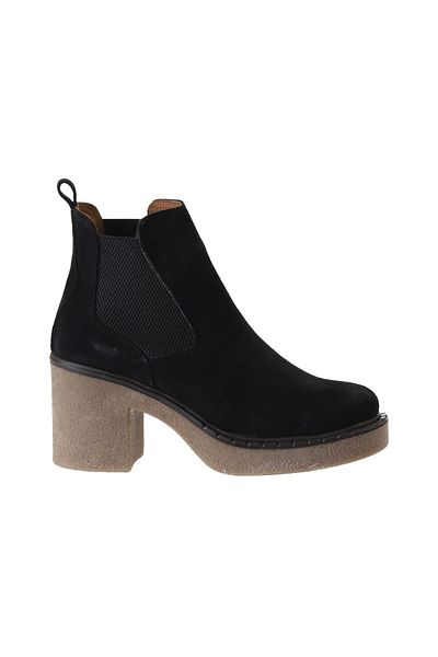 Bueno Shoes Cizme cu toc pentru femei din piele intoarsa neagra 01wt2900